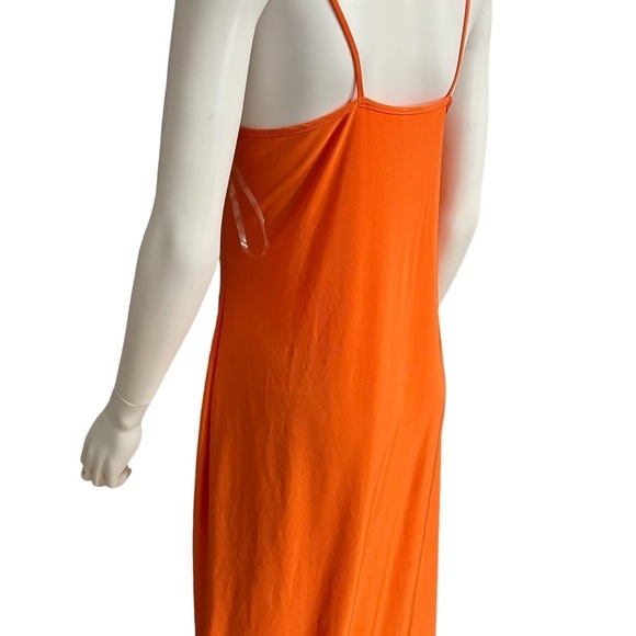 Women's Cut Out Detailed Sleeveless Orange Dress - Picture 6 of 7